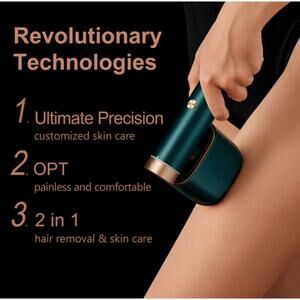 BOSIDIN Painless Permanent Hair Removal Device Epilation, Green D-1178 W/OG BOX